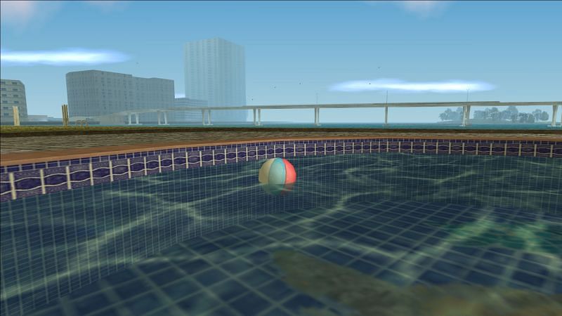 Esta es la pelota de playa que Tommy Vercetti puede rebotar en su cabeza (Imagen a través de Rockstar Games)