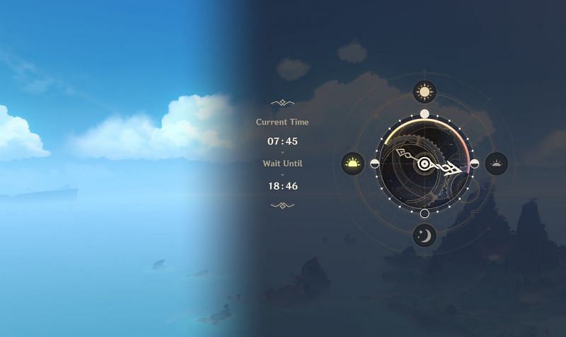 Genshin Impact players can skip time using this menu (Image via Genshin Impact)
