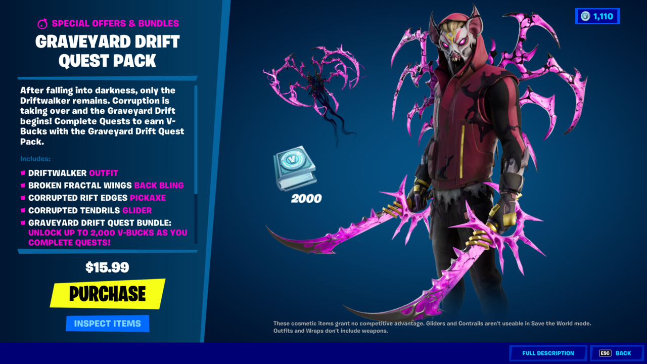 ¿Qué hay en la tienda de artículos de Fortnite hoy? 19 de octubre de 2021: paquete de misiones de Graveyard Drift y más