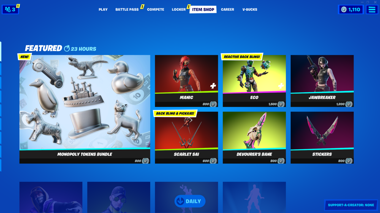 ¿Qué hay en la tienda de artículos de Fortnite hoy? 6 de noviembre de 2021: debuta Monopoly Back Bling
