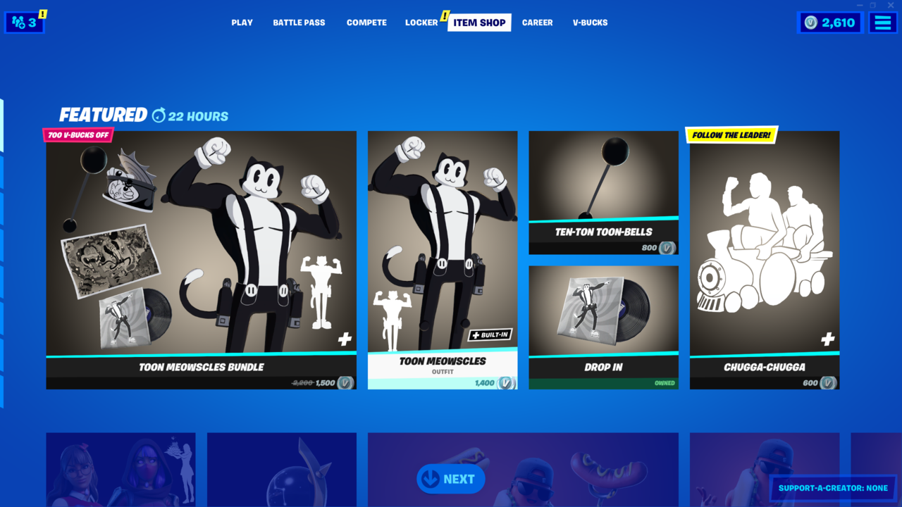 ¿Qué hay en la tienda de artículos de Fortnite? - 9 de noviembre de 2021: Toon Meowscles Returns