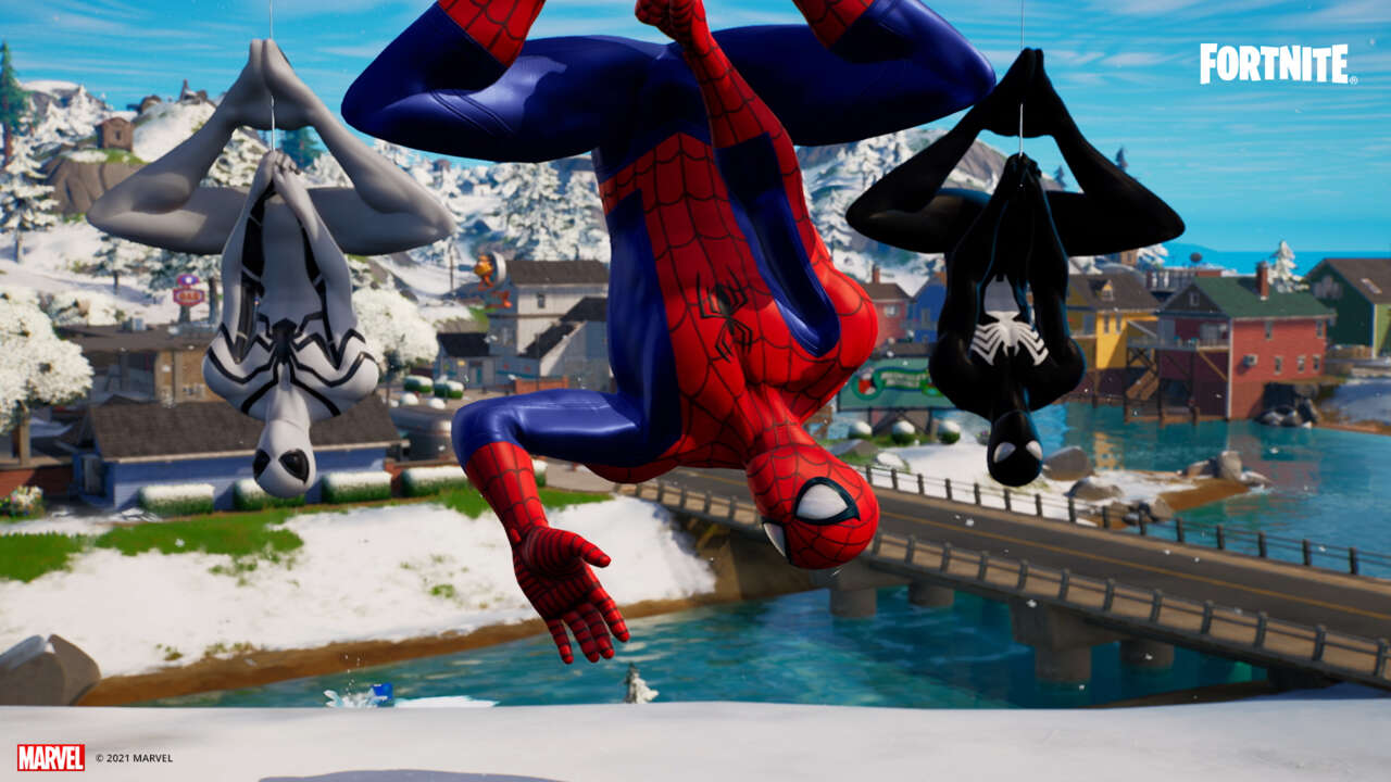 Fortnite Miles Morales y las pieles de duende verde se burlan del mapa del capítulo 3