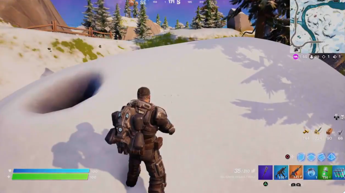 Hay una colina de nieve que ronca en el mapa del Capítulo 3 de Fortnite