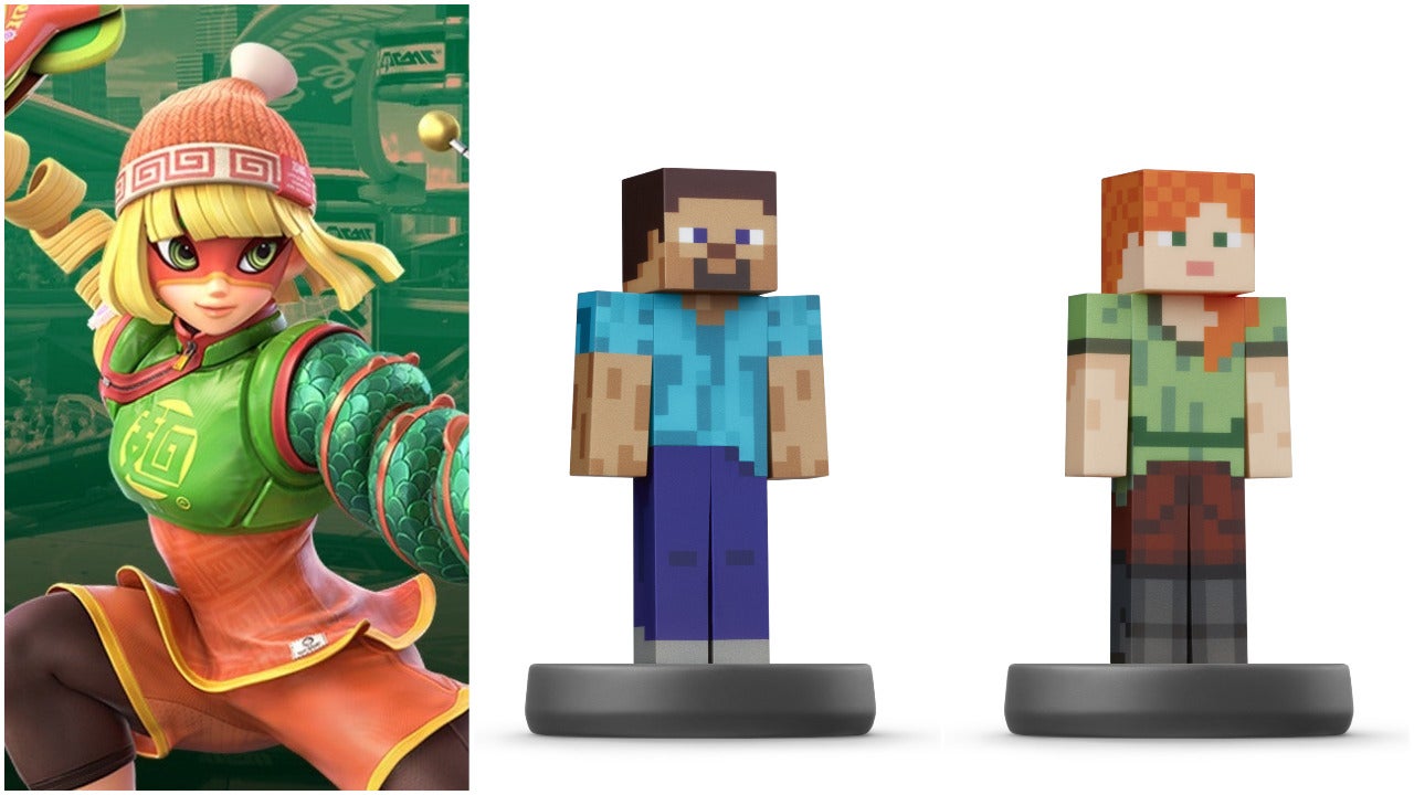 Se anuncia la fecha de lanzamiento de los amiibo de Min Min Super Smash Bros. Ultimate, se retrasan los amiibo de Steve y Alex de Minecraft