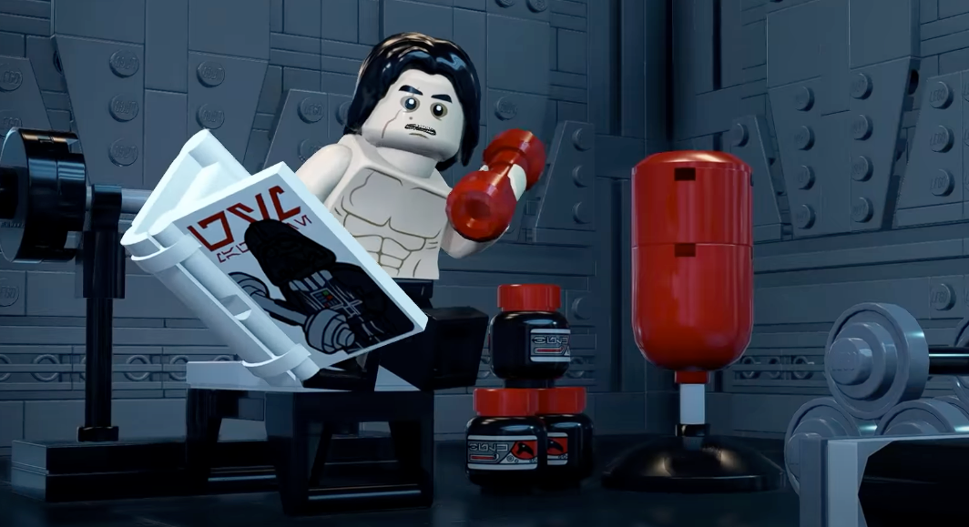 El tráiler de Lego Star Wars: The Skywalker Saga muestra a Kylo Ren sin camisa bombeando hierro