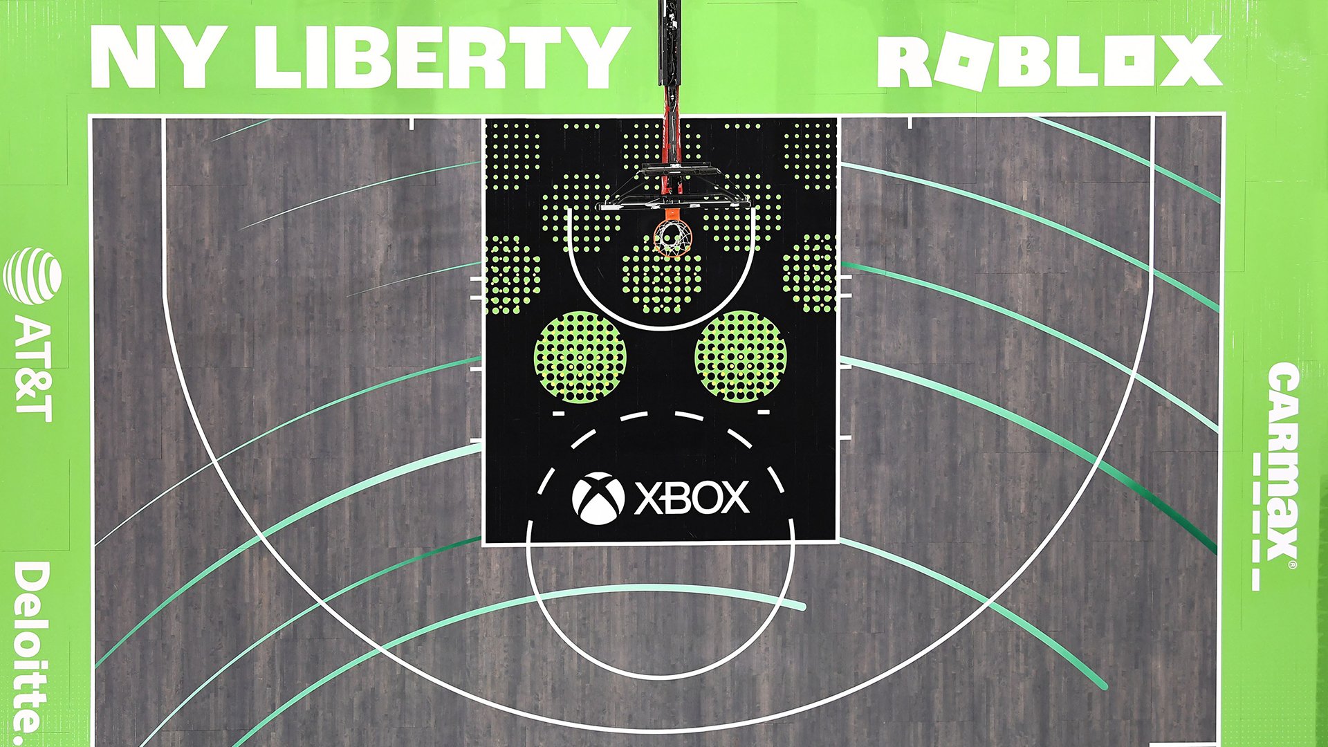 Imagen de diseño de la cancha de baloncesto NY Liberty y Roblox