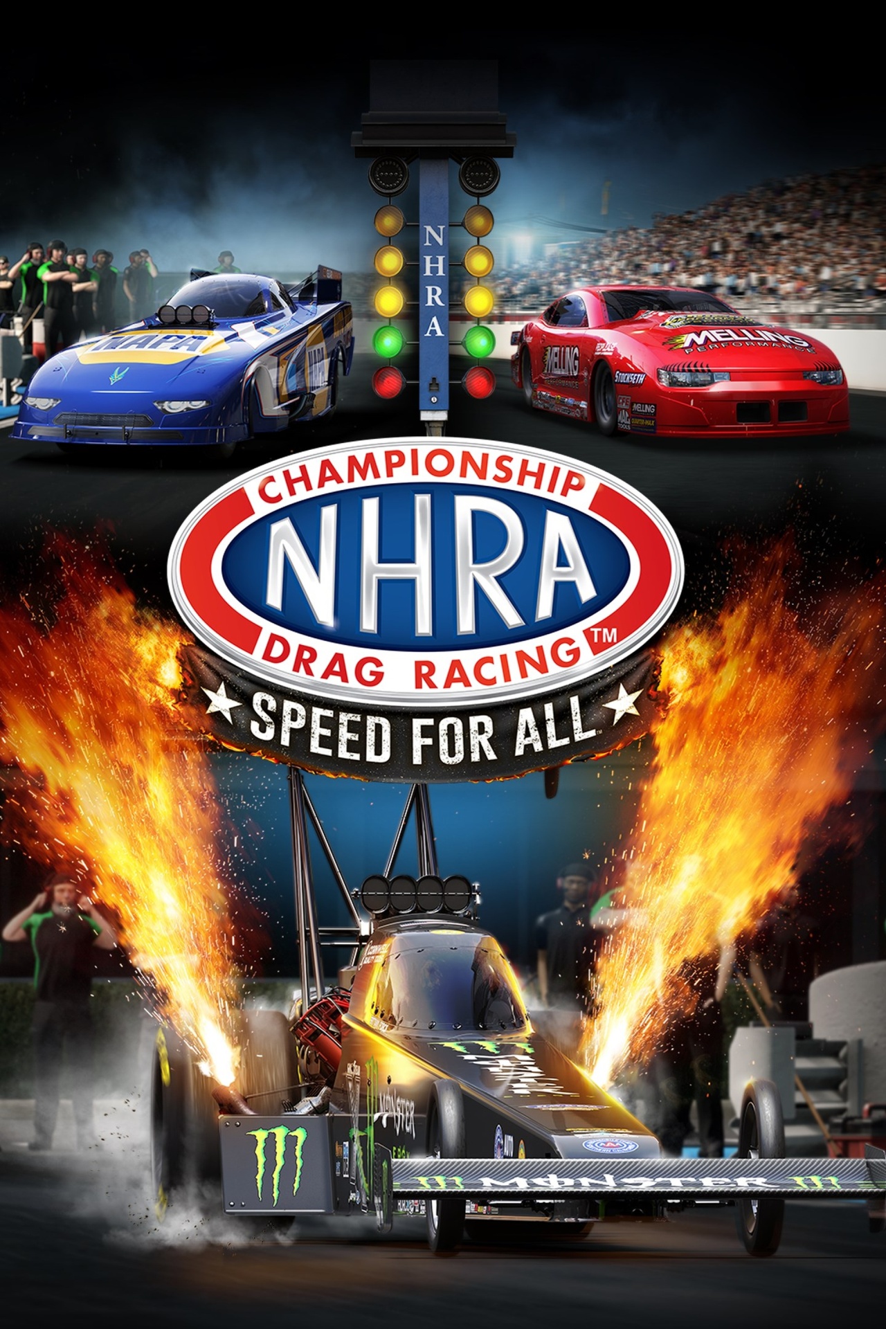 Arte de la caja de carreras de arrastre de la NHRA