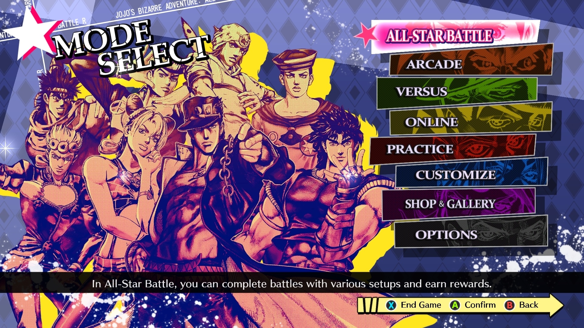 La extraña aventura de oJo: All-Star Battle R Captura de pantalla