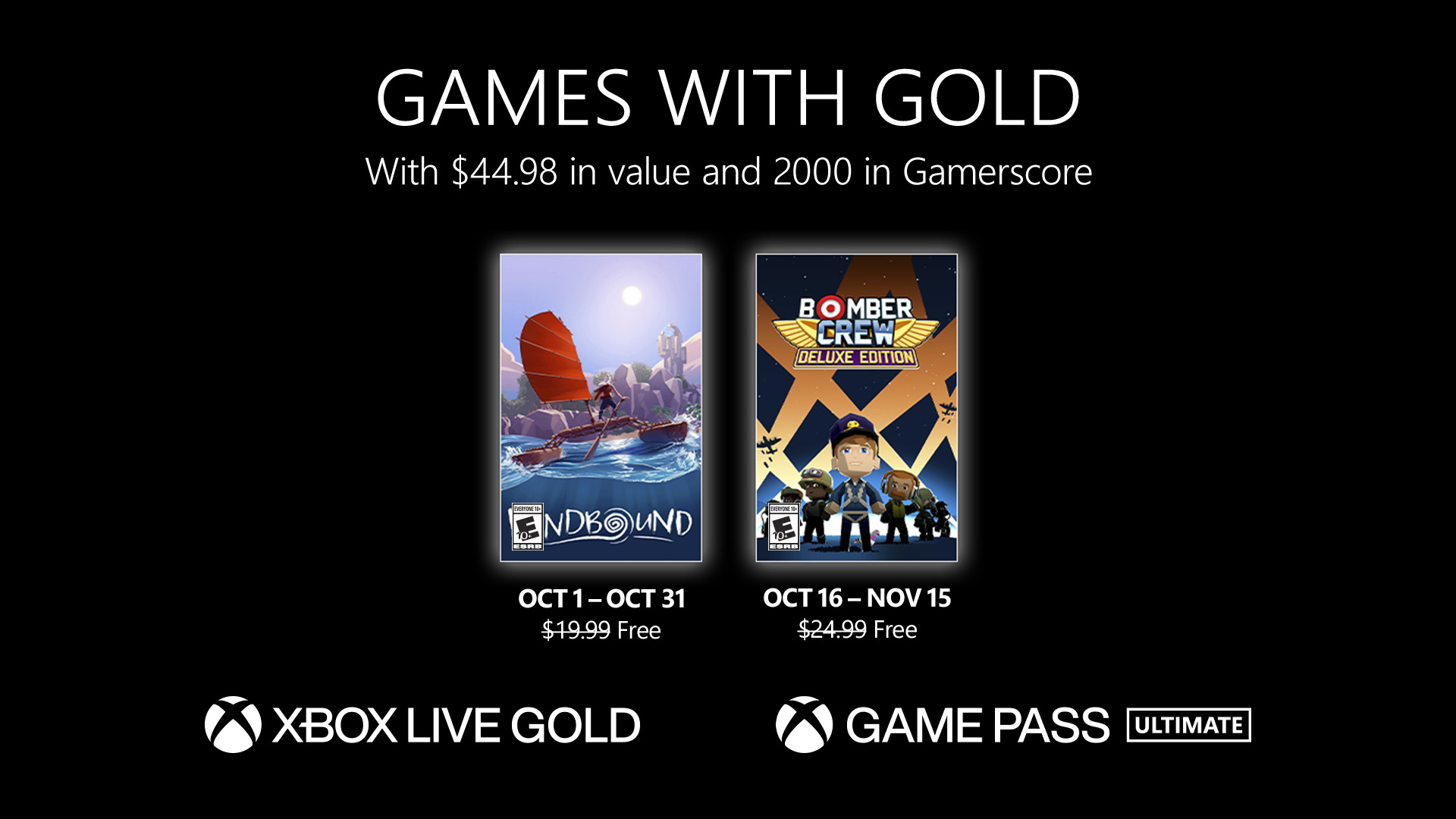 Nuevos juegos con oro para octubre de 2022