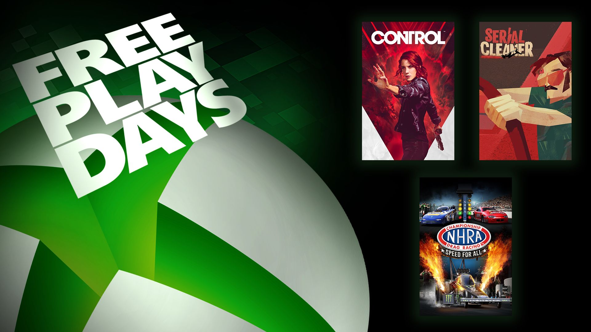Días de juego gratis: Control, Serial Cleaner y NHRA Championship Drag Racing: Velocidad para todos