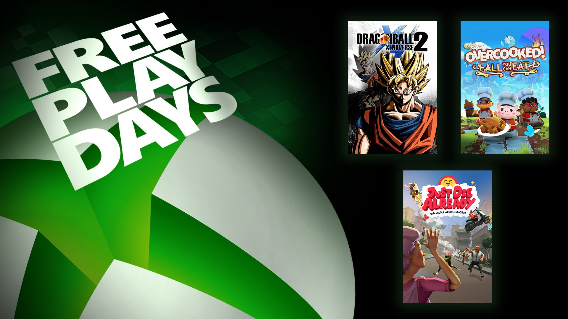 Días de juego gratis: ¡recocido!  Todo lo que puedas comer, Solo muere ya y Dragon Ball Xenoverse 2