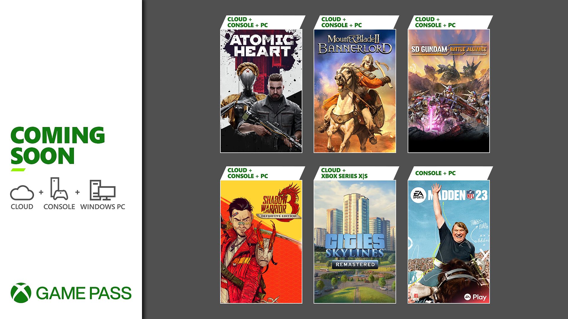 Próximamente en Xbox Game Pass: Madden NFL 23, Atomic Heart, Mount & Blade II: Bannerlord y más