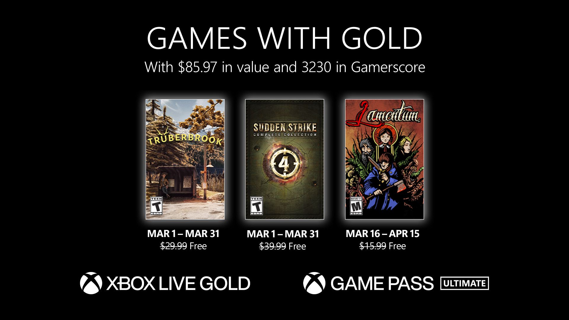 Nuevos juegos con Gold para marzo de 2023