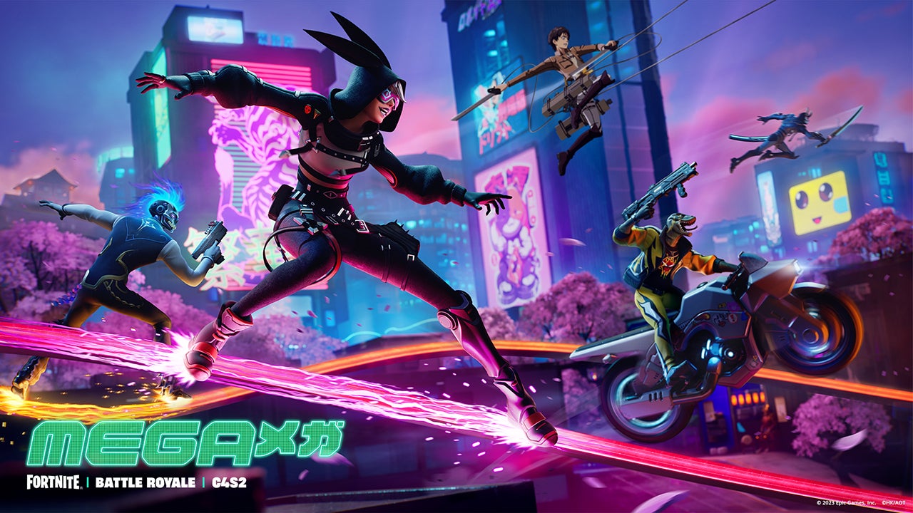 Fortnite's Chapter 4 Season 2: MEGA presenta Eren Jaeger Skin, Grind Rails y un paisaje urbano de neón