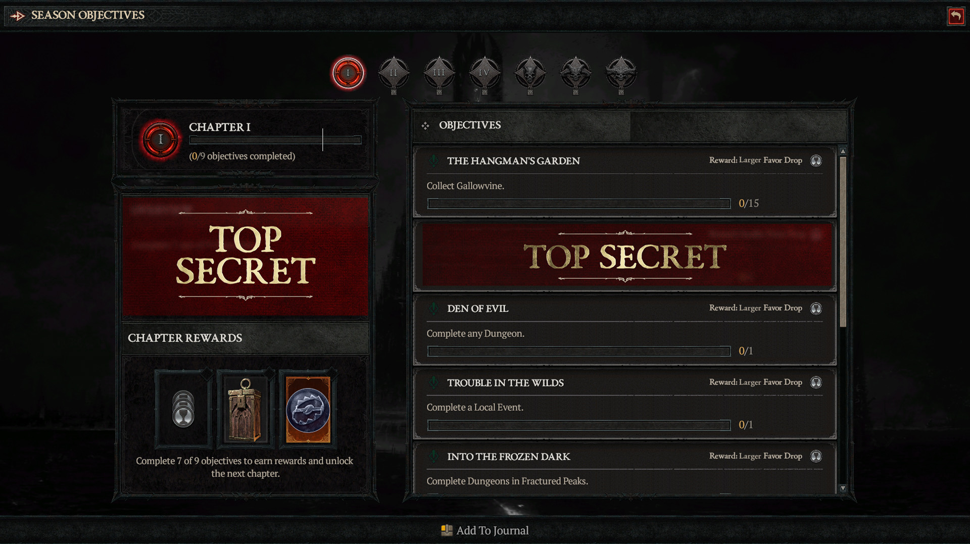 Objetivos de la temporada de Diablo 4