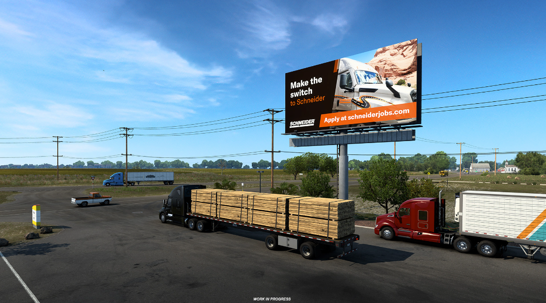 Real Trucking Company está comprando vallas publicitarias en American Truck Simulator para ayudar a contratar personal