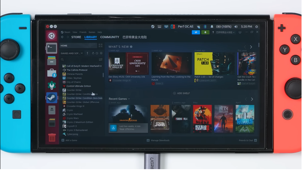Nintendo Switch pirateado para ejecutar Steam, GTA 5, God of War y más