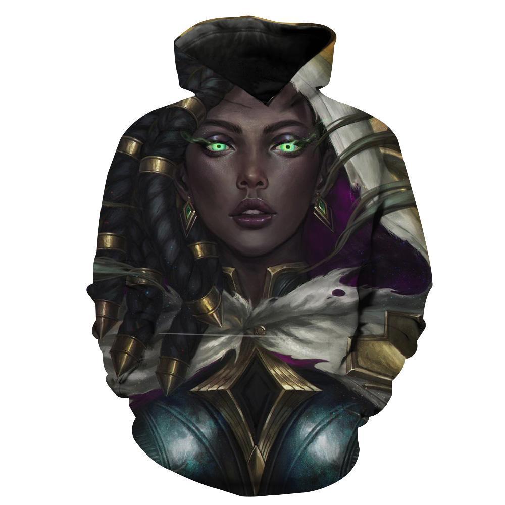 Senna League Of Legends Senna Artwork Sudadera con capucha 3D