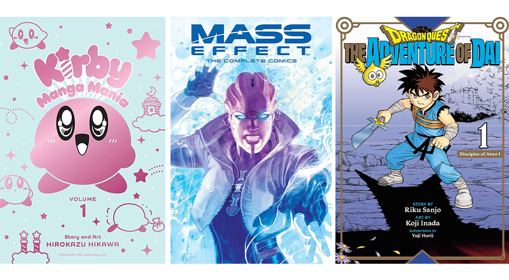 Kirby Manga Manía Vol. 1, Mass Effect: Los cómics completos, Dragon Quest: La aventura de Dai vol. 1