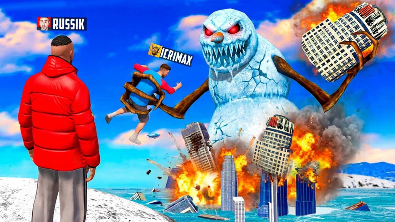 ¡Un malvado muñeco de nieve ataca a todos los Youtubers en GTA 5 RP!