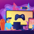 Epic Games: 1.000 despidos previstos, ¡Fortnite en caída libre! A cartoon man surrounded by colourful gaming iconography.