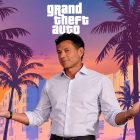 GTA 6: Strauss Zelnick asegura que el crunch no es la norma en Take-Two. Take Two CEO with GTA 6 official key art in back
